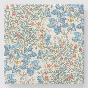 Vintage Art Nouveau Wild Geranium Floral Pattern Stone Coaster