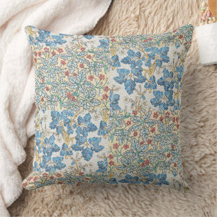 Vintage Art Nouveau Wild Geranium Floral Pattern Throw Pillow