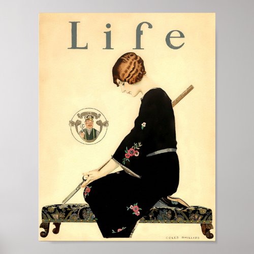 Vintage Art Nouveau Woman In Japanese Fashion Poster