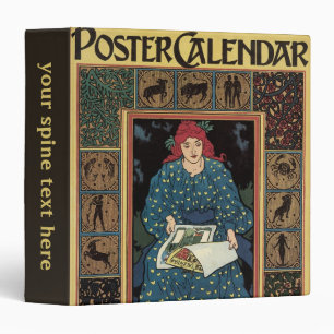 Vintage Art Nouveau, Woman Reading Astrology Book Binder