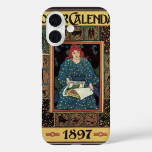 Vintage Art Nouveau, Woman Reading Astrology Book iPhone 16 Case