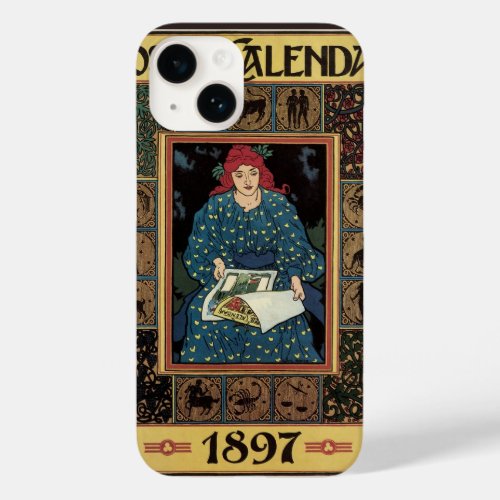 Vintage Art Nouveau Woman Reading Astrology Book Case_Mate iPhone 14 Case