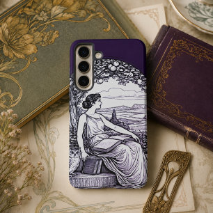 Vintage Art Nouveau Woman Reading Under Tree Samsung Galaxy S22 Case