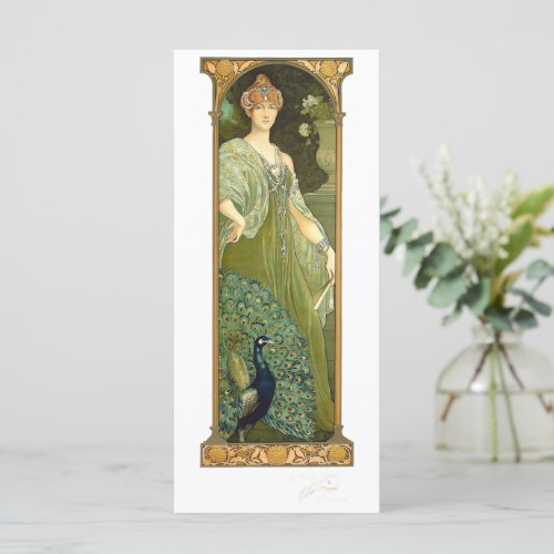 Vintage Art Nouveau Woman With Birds by Sonrel Card