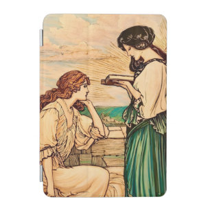 Vintage Art Nouveau Women Reading by the Sea iPad Mini Cover