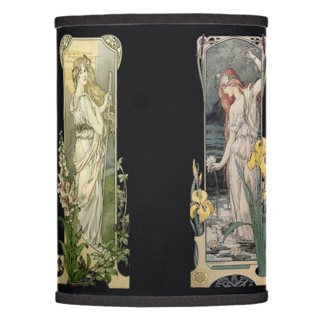 Vintage Art Nouveau Women With Flowers by Sonrel Lamp Shade (Front)