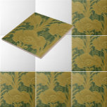 Vintage Art Nouveau Yellow Poppies Pattern Ceramic Tile<br><div class="desc">This is a digitally enhanced print of an antique ca.1905 pattern of Art Nouveau style yellow poppies. You can customize the background color.</div>
