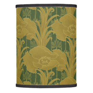 Vintage Art Nouveau Yellow Poppies Pattern Lamp Shade
