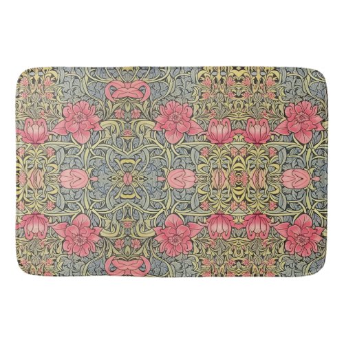 Vintage Art Noveau Inspired Unique Flower Pattern Bath Mat