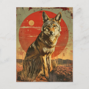Vintage Art of the Coyote Postcard