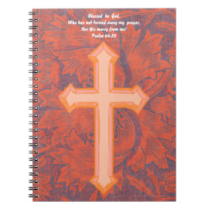 Vintage Art Orange Cross Faith Prayer Journal