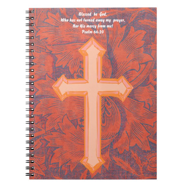 Vintage Art Orange Cross Faith Prayer Journal (Front)