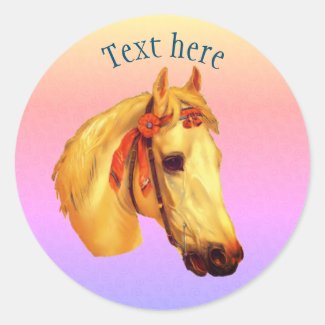 Vintage Art Palomino Horse Personalized
