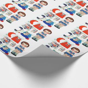 Vintage Art Paper Doll. Cute paper cutout doll.