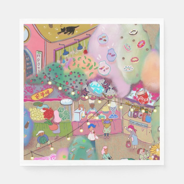 Vintage Art Paper Napkins  (Front)