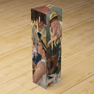 Vintage Art Personalized Elegant Happy Birthday Wine Box