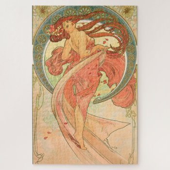 Vintage Art Poster Dance By Alphonse Mucha Jigsaw Puzzle by vintagehummingbird at Zazzle