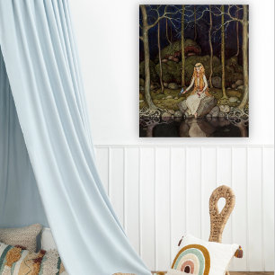 Vintage Art Princess in the Forest Kids Art Poster