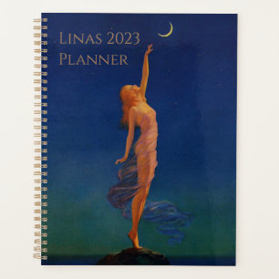 Vintage Art Print, "Reaching For The Moon" Retro Planner