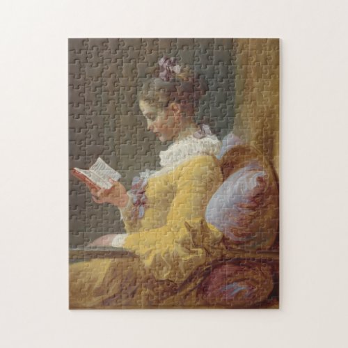 Vintage Art Puzzle of "A Young Girl Reading" by Je