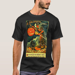 Vintage Art Retro Halloween Witch T-Shirt