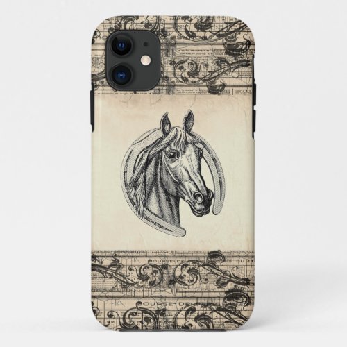 Vintage Art Scroll Lucky HorseShoe iPhone 5 Cover