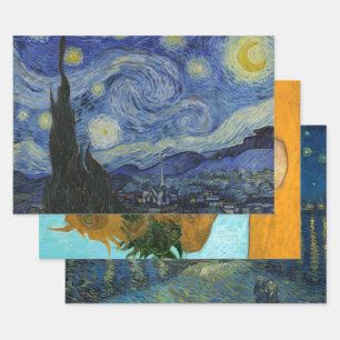 Vintage Art Selection of Vincent van Gogh Wrapping Paper Sheets