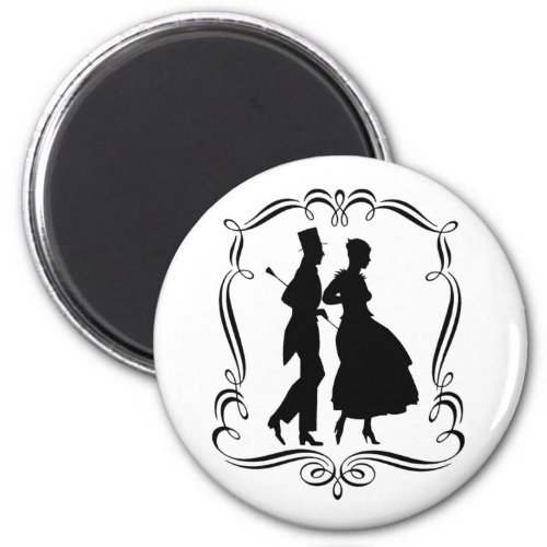 Vintage Art Silhouette Elegant Man Woman Magnet