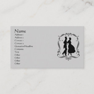Vintage Art Silhouettes Man Woman Party Business Card