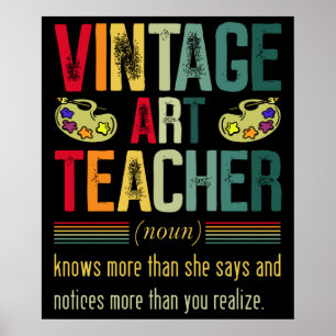 Vintage Art Teacher Funny Artist Artistic Art Love Poster
