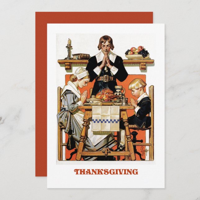 Vintage Art Thanksgiving Dinner Invitations (Front/Back)