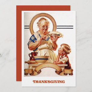 Vintage Art Thanksgiving Dinner Invitations