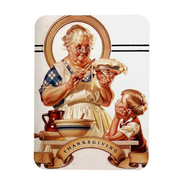 Vintage Art Thanksgiving Gift Magnets (Vertical)