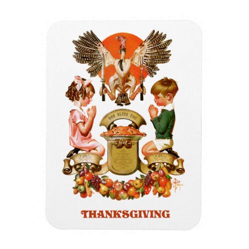 Vintage Art Thanksgiving Gift Magnets