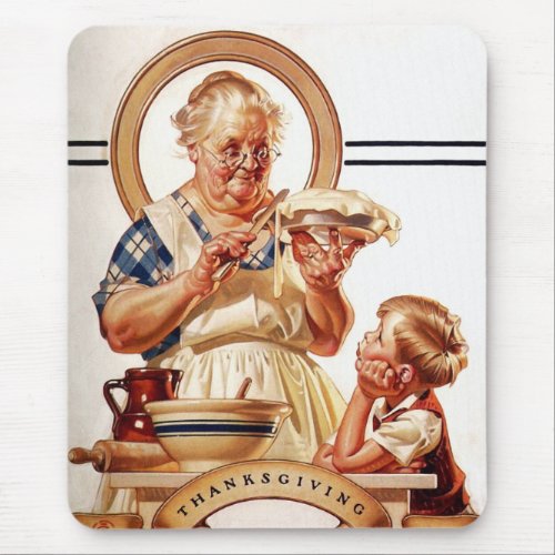 Vintage Art Thanksgiving Gift  Mouse Pad