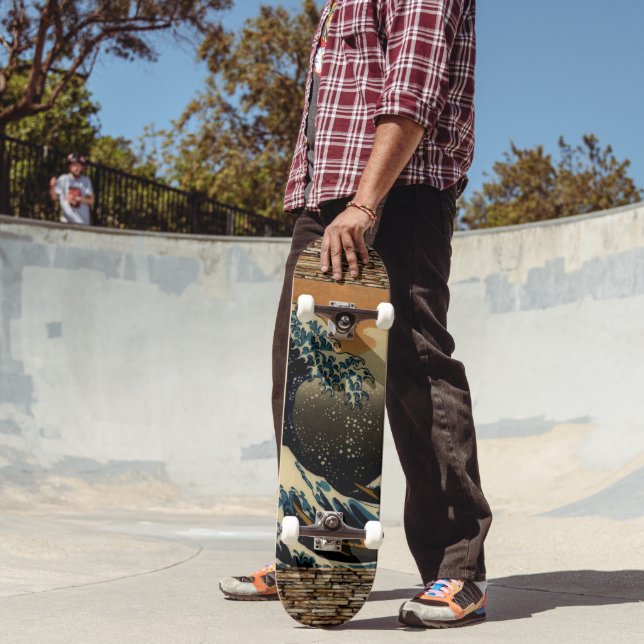 Vintage Art The Great Wave Japanese Artist Ocean Skateboard