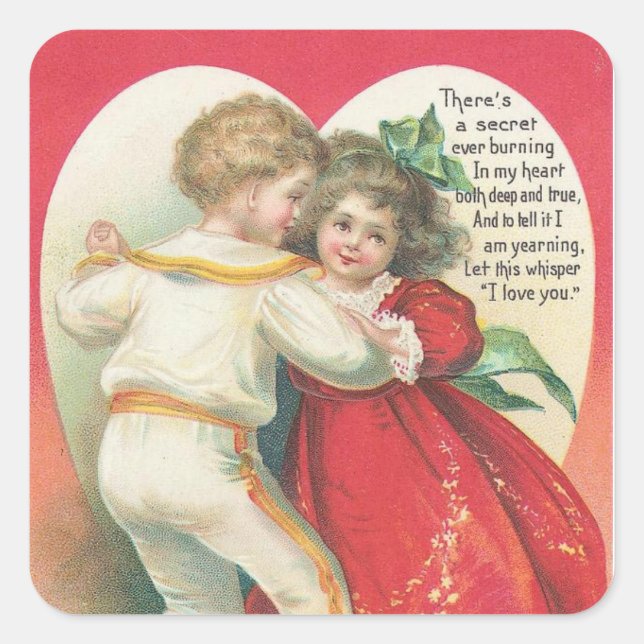 Vintage art Valentine's Day sticker (Front)