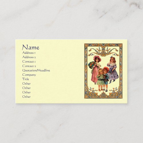Vintage Art Victorian Children Business Card