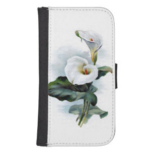 Vintage Art vintage floral Calla Lily Print Wallet Phone Case For Samsung Galaxy S4