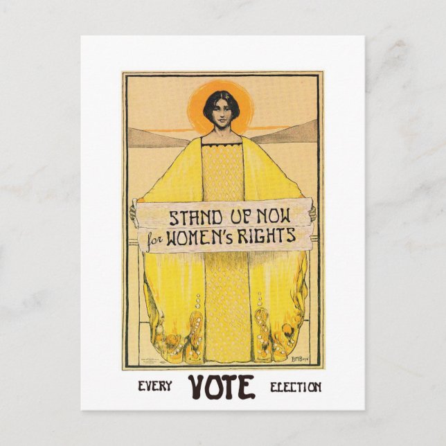 Vintage Art Vote Women's Rights Postcard (Front)