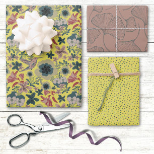 Vintage art William Morris Botanical Hummingbird  Wrapping Paper Sheets