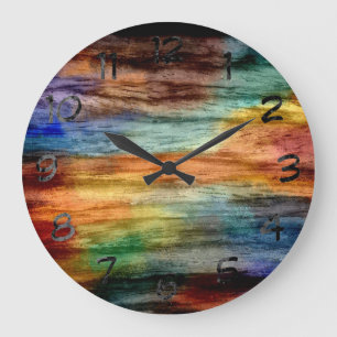 Vintage Art Wood Large Clock