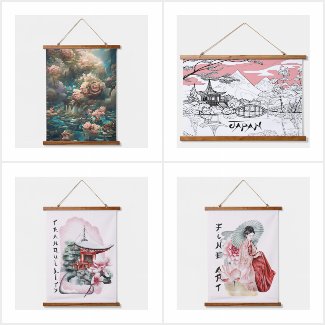 Vintage Art Wood Topped Tapestries