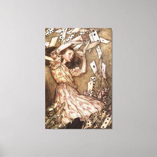 Vintage Arthur Rackham Alice In Wonderland Art Canvas Print