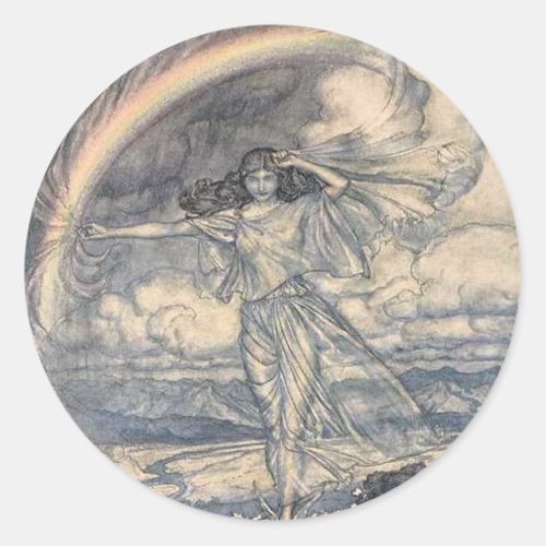 Vintage Arthur Rackham Fairy Round Sticker