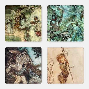Vintage Arthur Rackham Shakespeare Coaster Set