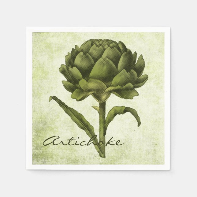 Vintage Artichoke Paper Napkins (Front)