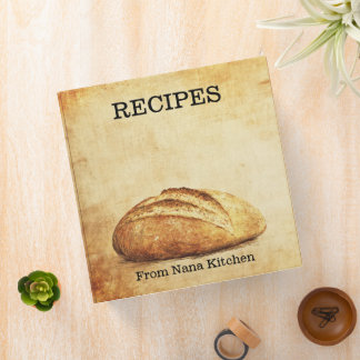 Vintage Artisan Bread Sketch  3 Ring Binder