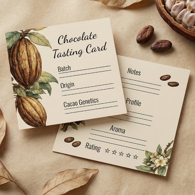 Vintage Artisan Chocolate Tasting Notes Square Business Card (Creator Uploaded)