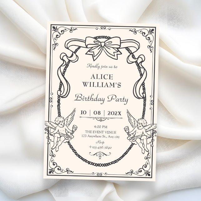 Vintage artistic baroque birthday invitation (Creator Uploaded)